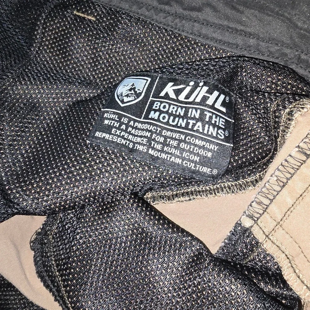 Kuhl Mens Vintage Patina Dye Cargo Shorts Brown Olive Hiking Outdoor Size 34